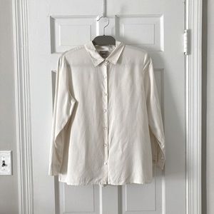 J.Jill cream blouse 100% silk blouse M